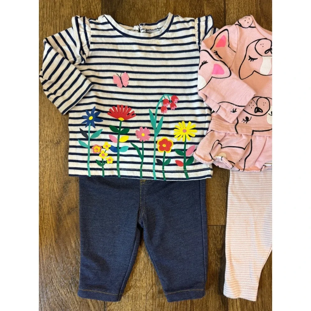 Baby Girl Outfits 3 Months Pants Long Sleeved Shirts Clothes Lot Dog Love You - Picture 6 of 12